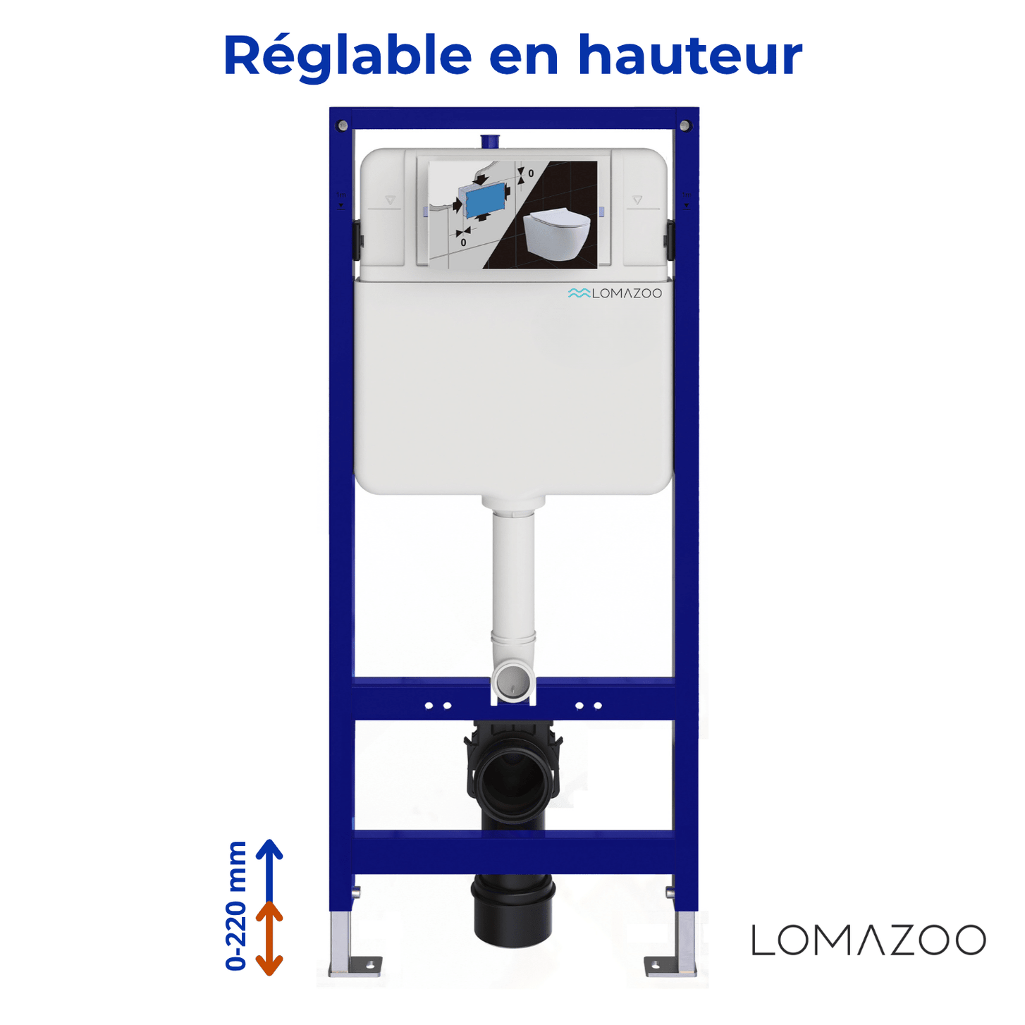 Hangtoilet met Inbouwreservoir - Rond Zwart - Drukplaat Rond Chroom - Linea - lomazoo.com