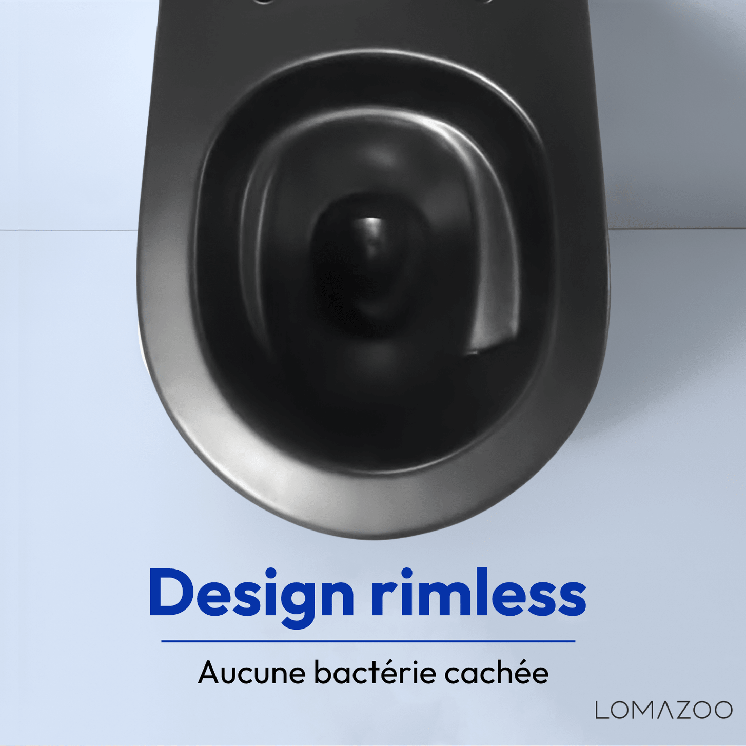 Hangtoilet met Inbouwreservoir - Rond Zwart - Drukplaat Vierkant Zwart - Linea - lomazoo.com