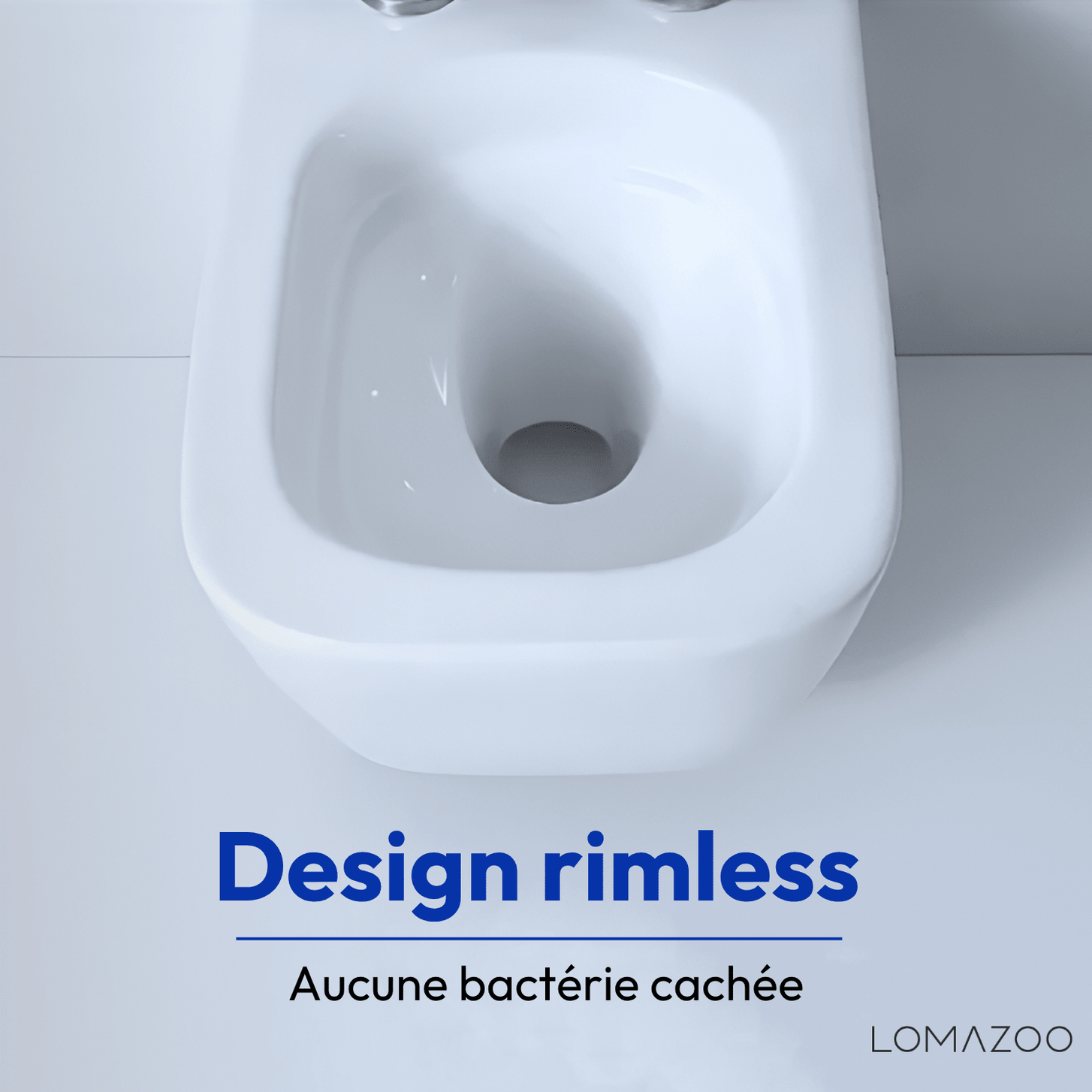Hangtoilet met Inbouwreservoir - Vierkant Wit - Drukplaat Vierkant Gunmetal - Linea - lomazoo.com