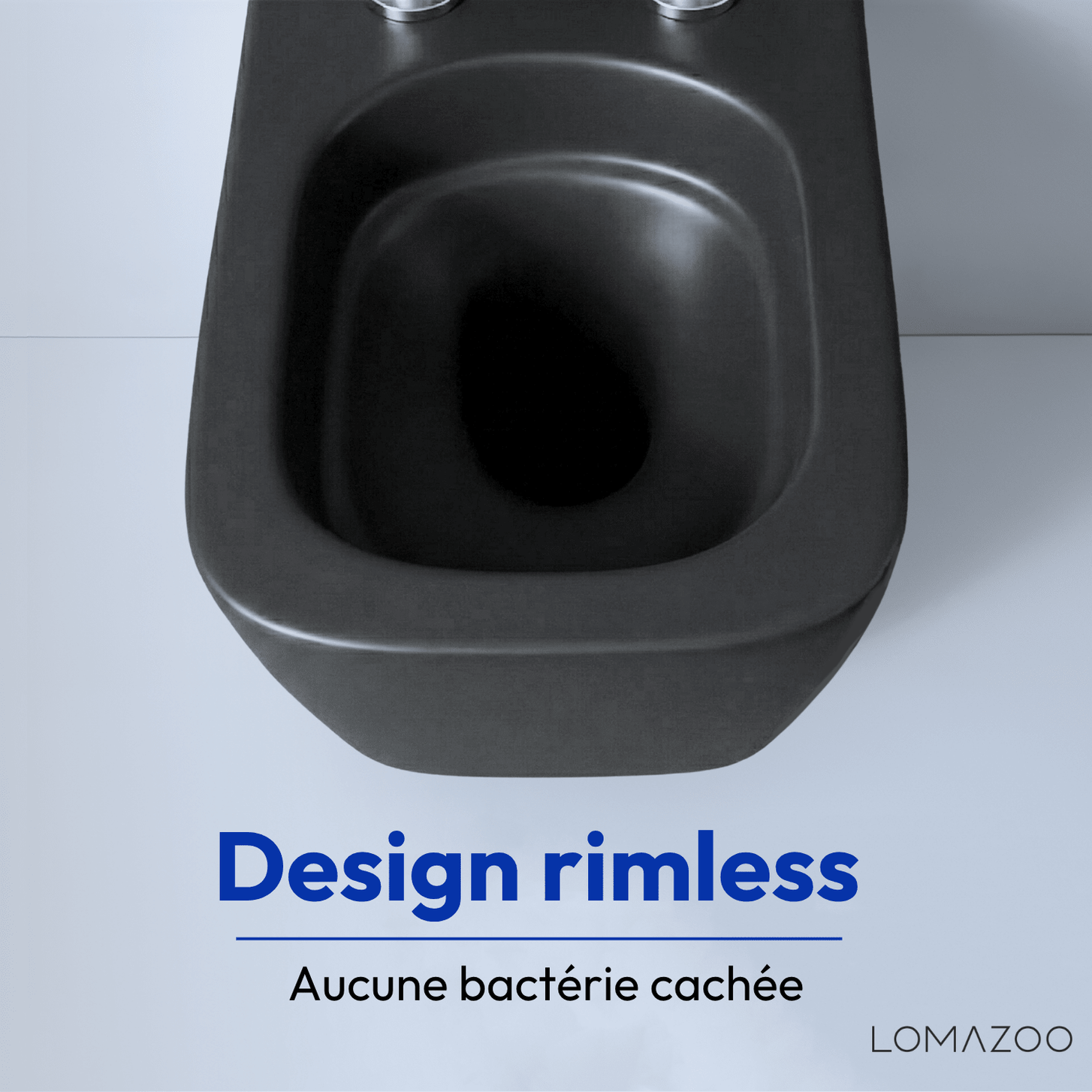 Hangtoilet met Inbouwreservoir - Vierkant Zwart - Drukplaat Vierkant Goud - Linea - lomazoo.com