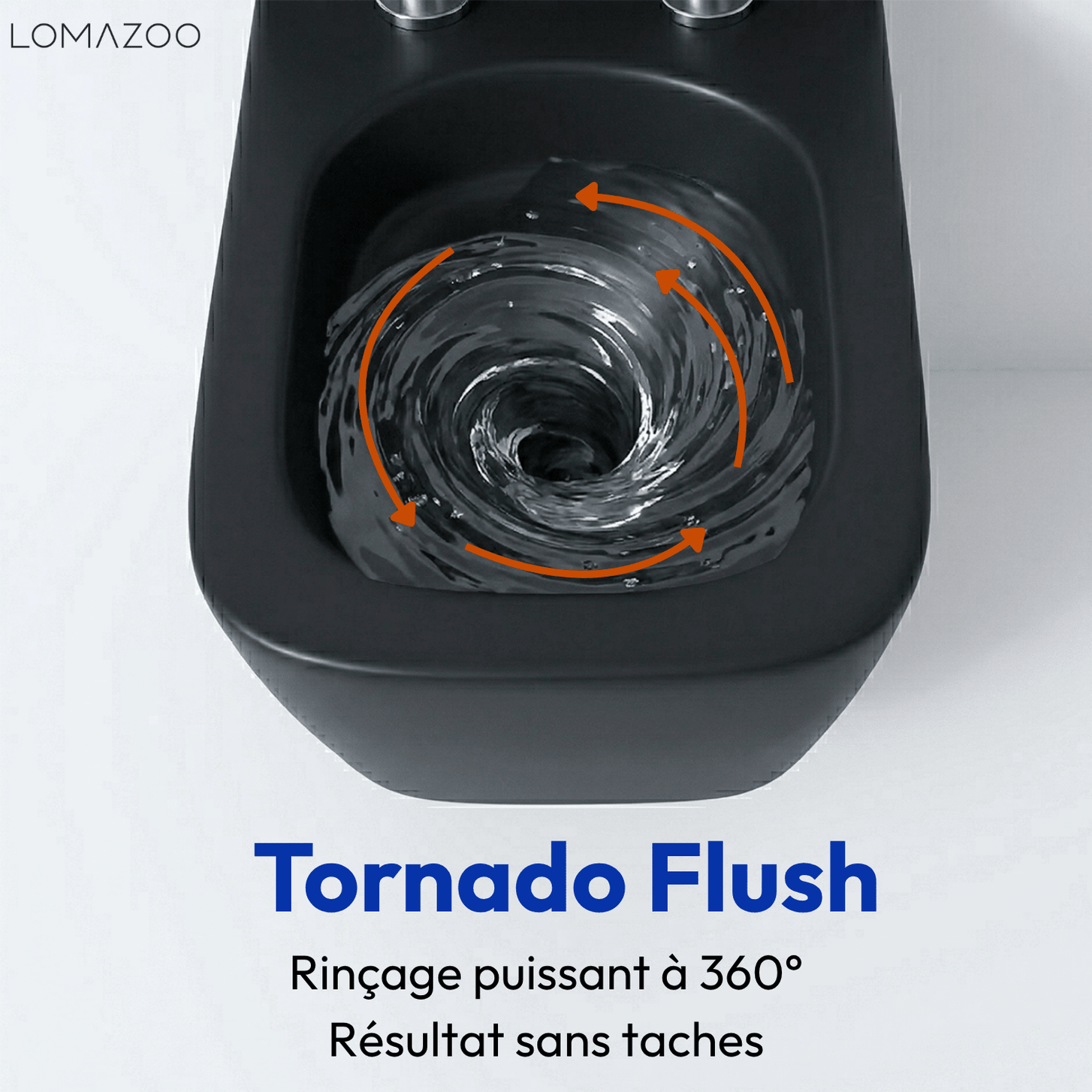 Hangtoilet met Inbouwreservoir - Vierkant Zwart - Drukplaat Rond Zwart - Linea - lomazoo.com