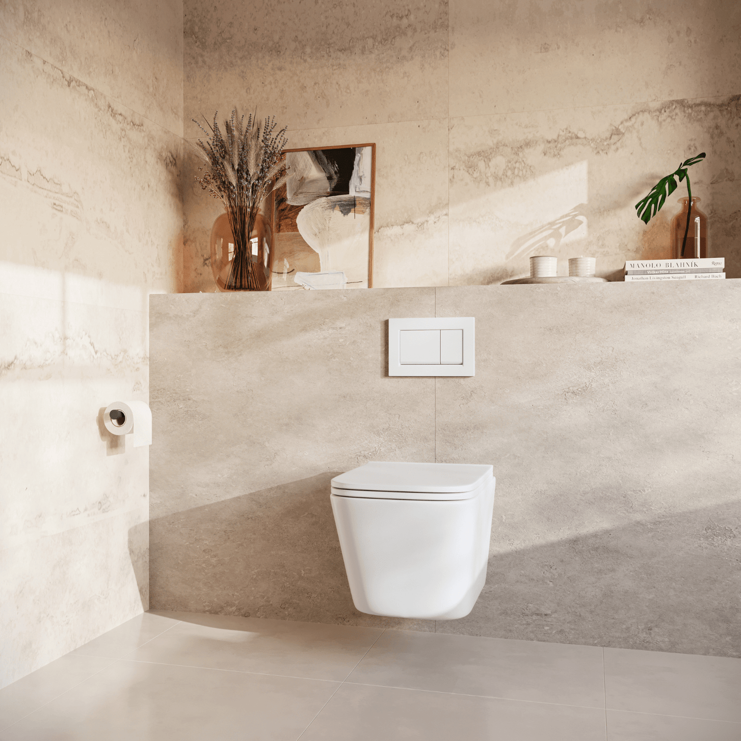 LINEA Hangend Toilet - Wit - Vierkant - lomazoo.com