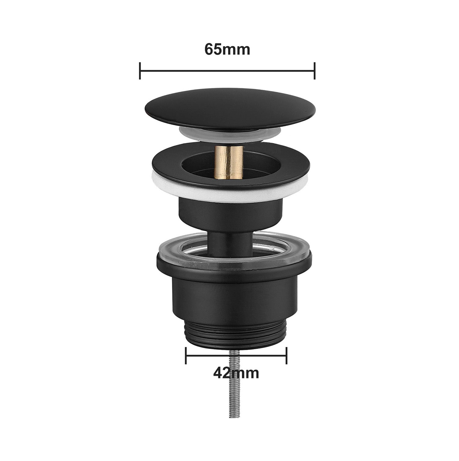 Afvoerplug wastafel Clickwaste 42 mm - Zwart - lomazoo.com