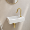 Robinet lave-mains blanc - trou de robinet à droite