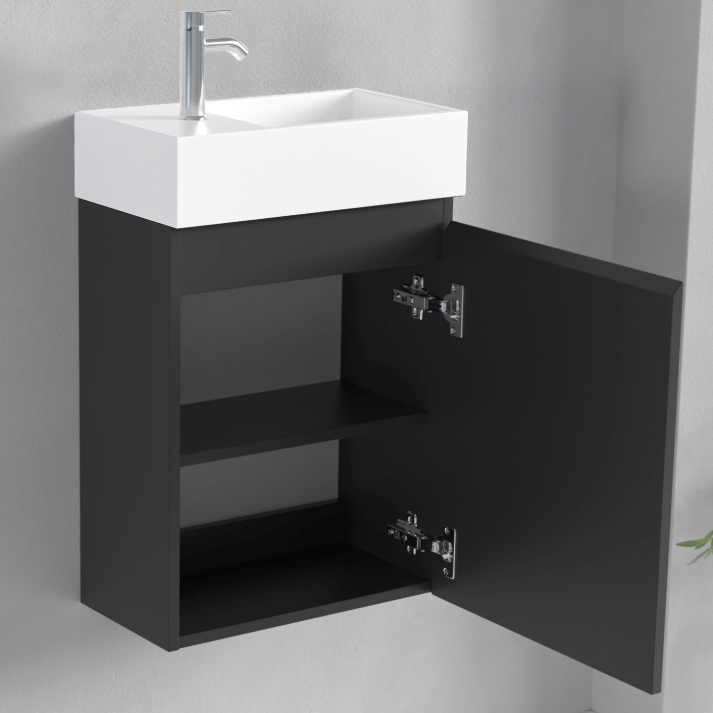 MALIBU Mat Zwart - Wastafel Wit - lomazoo.com